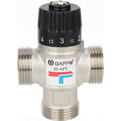 Термостатический смесительный клапан НР 1", 20‒43°С GAPPO /40/1 шт.уп/