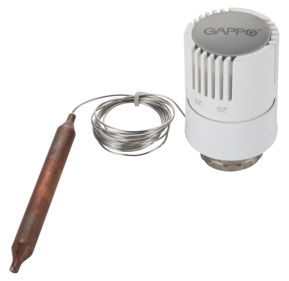 Фотография G458 Термоголовка жидкостная М30*1,5 мм с погружным датчиком 20-60°C GAPPO /50/5 шт.уп/