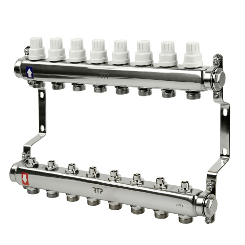 Коллектор в сборе нерж,  8 выходов, без расходомеров RTP