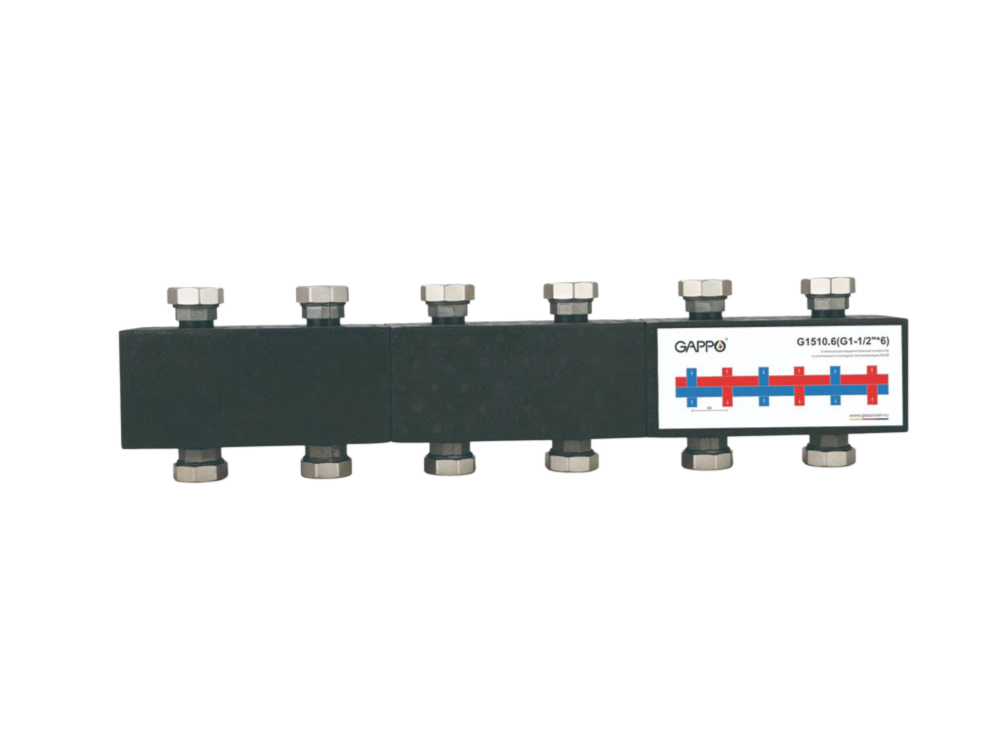 Фотография Коллектор G1.1/2" на 6 выходов в теплоизоляции GAPPO