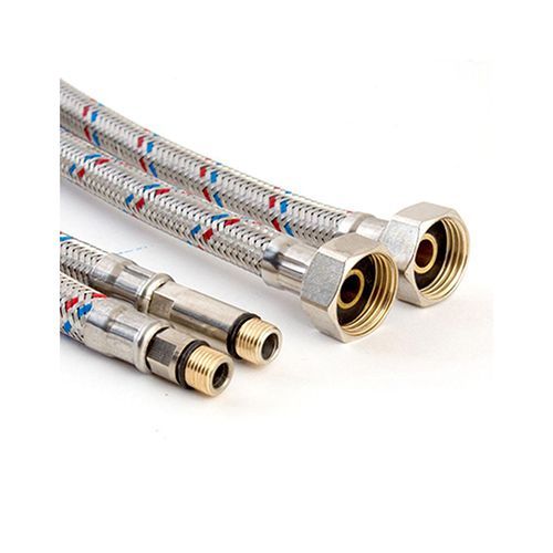 Фотография Подводка для смесителя НЕРЖ. сталь 1/2"хМ10 г/ш 100 см LUX (силиконовая оплетка)