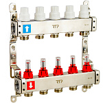 Коллектор в сборе нерж,  5 выходов, с расходомерами RTP