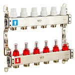 Коллектор в сборе нерж,  6 выходов, с расходомерами RTP