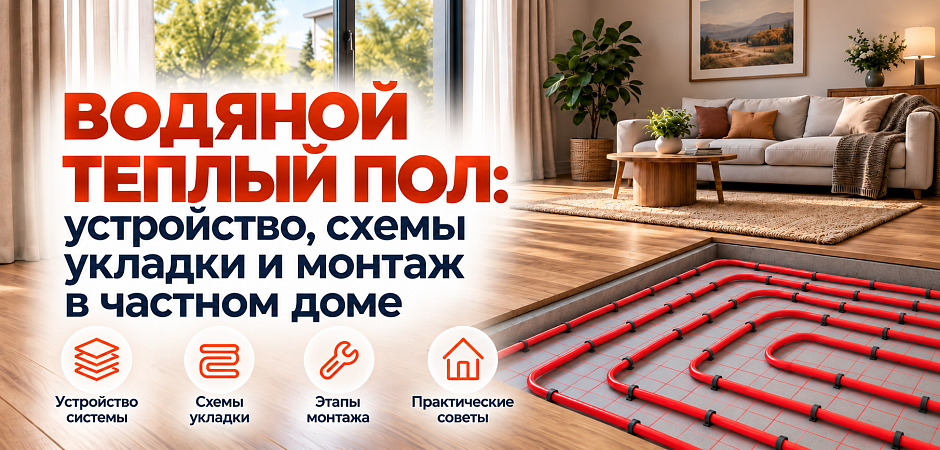 Водяной теплый пол: устройство, схемы укладки и монтаж в частном доме