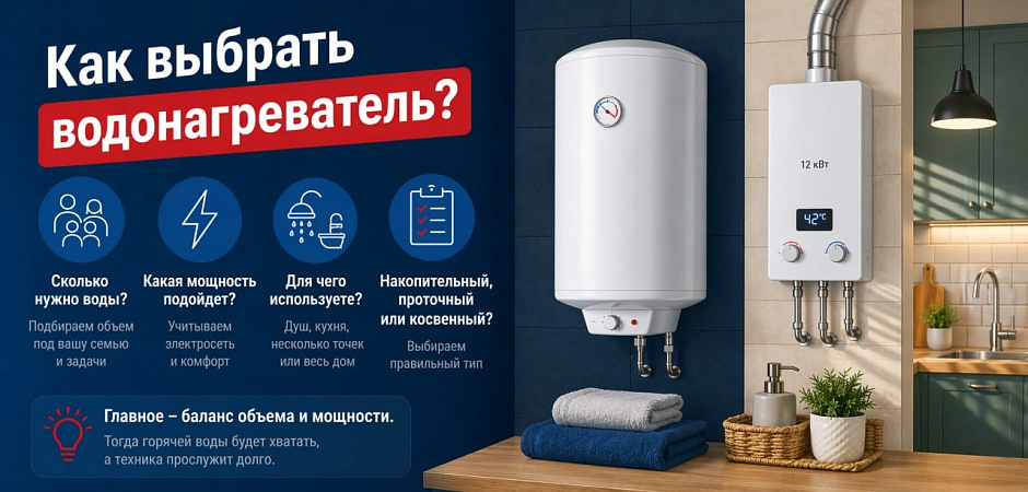 Как выбрать водонагреватель и не ошибиться с объемом и мощностью