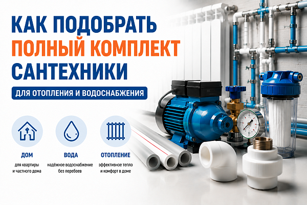 Как подобрать полный комплект сантехники для отопления и водоснабжения