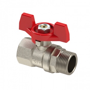 Кран шаровый латунный  ВР/НР  1/2" PN25 бабочка RTP /80/10 шт.уп/ Кран шаровый латунный  ВР/НР  1/2" PN25 бабочка RTP /80/10 шт.уп/